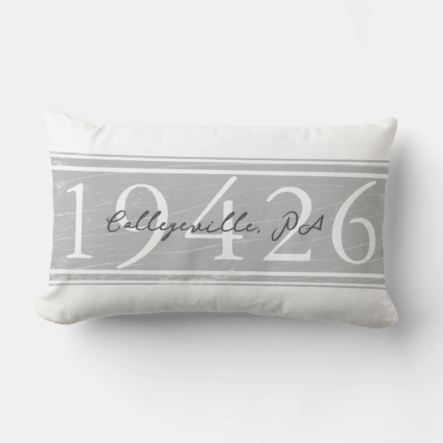 Coussin Rectangle Farmhouse Stripes Personnalisé Code zip Lumbar Pil (Recto)