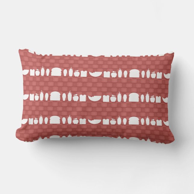 Coussin Rectangle Fast Food Silhouettes Design Motif Amusant (Recto)