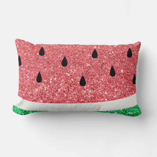 Coussin Rectangle fausse parties scintillant pastèque tranche mignon (Recto)
