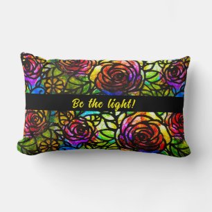 Coussin Rectangle faux vitrail personnalisable, réversible