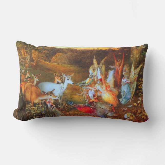 Coussin Rectangle Fées, cerfs et crevettes de FORÊT ENCHANTÉES En au (Recto)