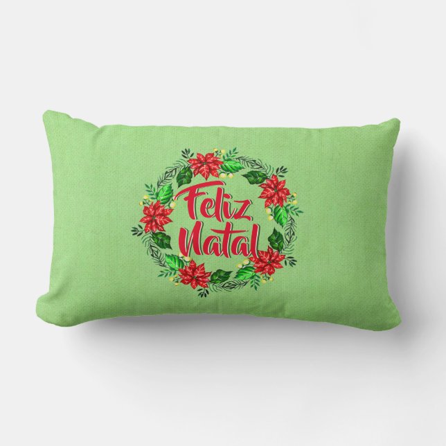 Coussin Rectangle Feliz Natal Portugais Joyeux Noël (Recto)