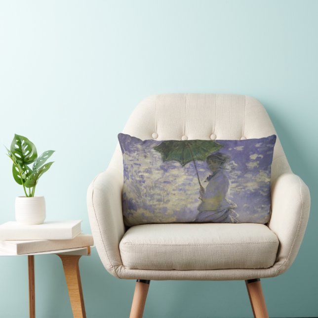 Coussin Rectangle Femme à l'omrelle de Claude Monet, Art ancien (Chaise)