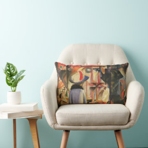 Coussin Rectangle Femme devant une vitrine d'August Macke