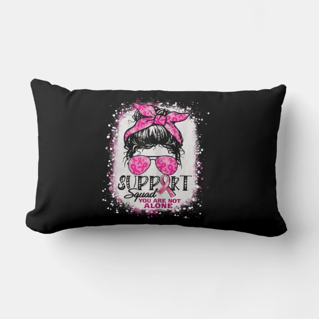 Coussin Rectangle Femme Soutien Squad Messy Bun Pink Warrior (Recto)