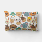 Coussin Rectangle Ferme animale adorable cochons lapins vaches enfan (Verso)
