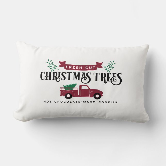 Coussin Rectangle Ferme de sapin de Noël (Recto)