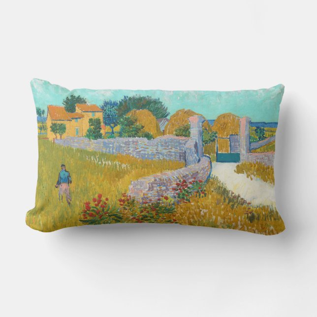 Coussin Rectangle Ferme en Provence - Vincent van Gogh (Recto)