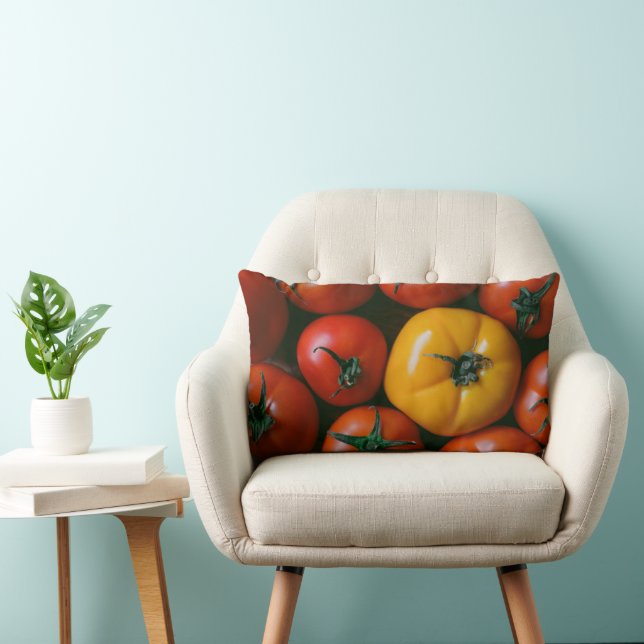 Coussin Rectangle Fermes | Tomates rouges et jaunes brillantes (Chaise)