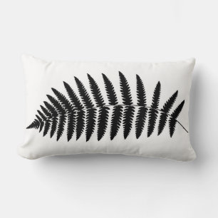 Coussin Rectangle Fern 2, noir et blanc
