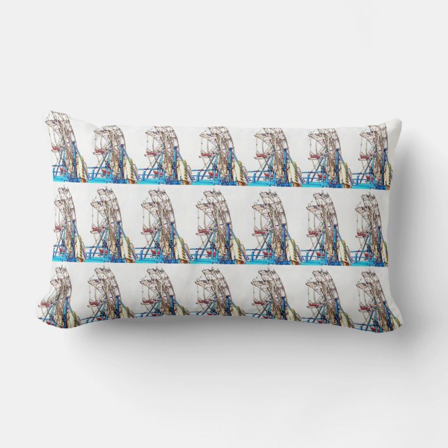 Coussin Rectangle Ferris Wheel-Chalk Outline par Shirley Taylor (Recto)
