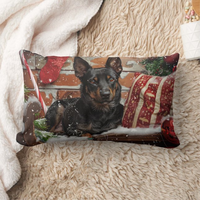 Coussin Rectangle Festival de Noël des chiens Kelpie australiens (Couverture)