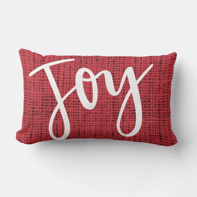 Coussin Rectangle Festive Joy Calligraphie Fête/Noël (Recto)
