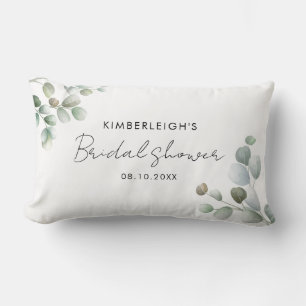 Coussin Rectangle Fête des mariées de script de feuillage Eucalyptus