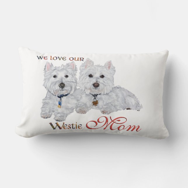 Coussin Rectangle Fête des mères West Highland Terriers (Recto)