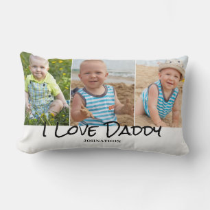 Coussin Rectangle Fête des pères Collage photo papa