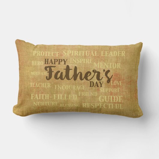 Coussin Rectangle Fête des pères religieux, Qualités du père (Recto)