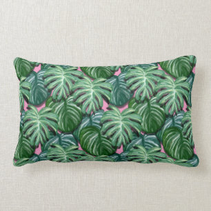 Coussin Rectangle Feuillage Feuille tropical vert & vert