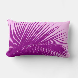 Coussin Rectangle Feuille de palme - orchidée et violette