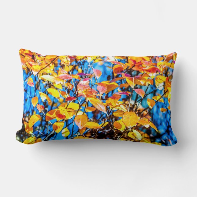 Coussin Rectangle Feuilles d'automne colorées (Recto)