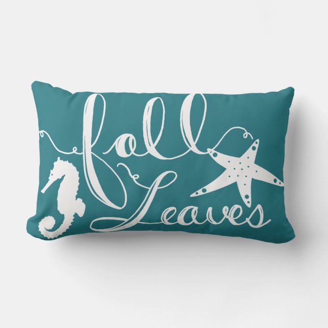 Coussin Rectangle Feuilles d'automne côtier Script Starfish & Seahor (Recto)