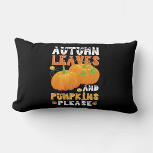 Coussin Rectangle Feuilles D'Automne Et Citrouilles S'Il Vous Plaît