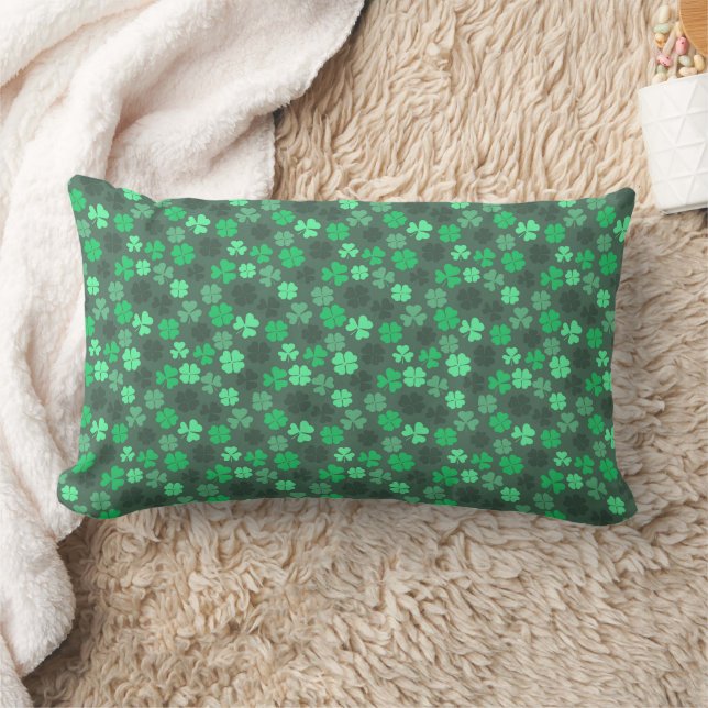 COUSSIN RECTANGLE FEUILLES DE TRÈFLE MOTIF ST PATRICK (Couverture)