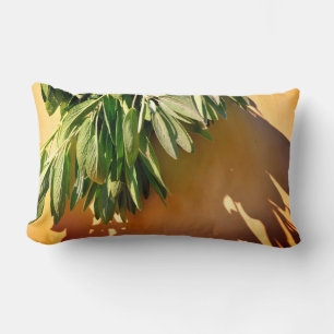 Coussin Rectangle feuilles d'herbe boho botanique