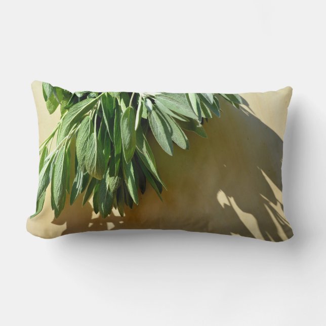 Coussin Rectangle Feuilles d'herbe botanique (Recto)