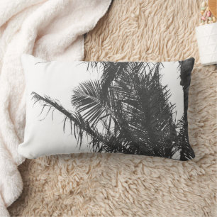 Coussin Rectangle Feuilles Monochrome Noir Blanc Palm Tree