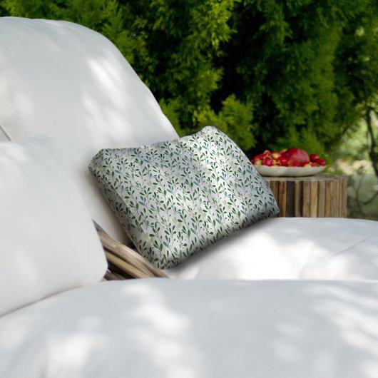 Coussin Rectangle Feuilles motifs verts