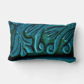 Coussin Rectangle Feuilles sarcelle (Verso)