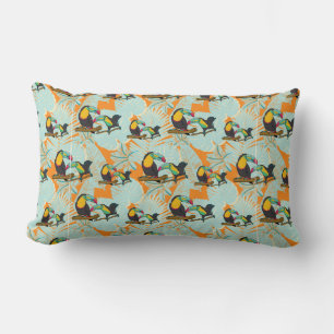 Coussin Rectangle Feuilles tropicaux toucan sans couture Motif