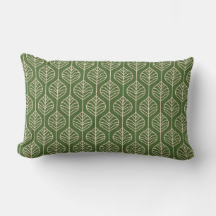 Coussin Rectangle Feuilles Vertes & Blanches Amoureux de la Nature B