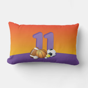 Coussin Rectangle Fille 11e anniversaire des balles de sport