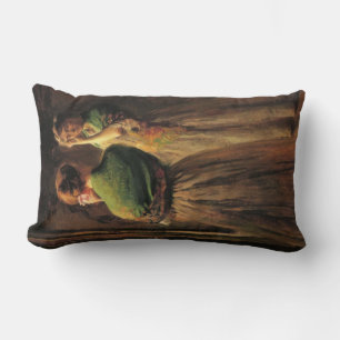 Coussin Rectangle Fille avec châle vert (par Joseph DeCamp)