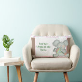 Coussin Rectangle Fille Bébé Eléphant Zèbre rayures et bétail (Chaise)