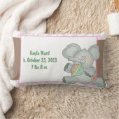 Coussin Rectangle Fille Bébé Eléphant Zèbre rayures et bétail (Couverture)