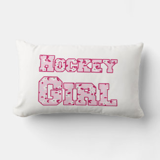 Coussin Rectangle Fille de hockey rose floral