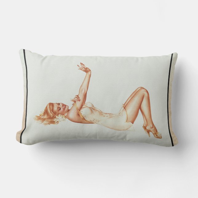 Coussin Rectangle Fille de pin-up d'admiration Art par Alberto Varga (Recto)