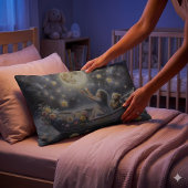 Coussin Rectangle Fille Fantasque Scène de Rêve Lunaire