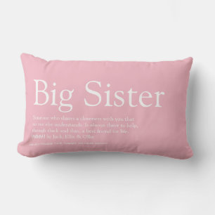 Coussin Rectangle Fille rose Fun Moderne Cool Définition de soeur