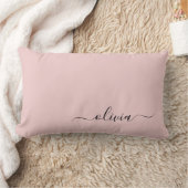 Coussin Rectangle Fille rose rousse Vierge Script Monogramme Nom Mod (Couverture)