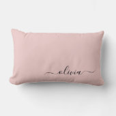 Coussin Rectangle Fille rose rousse Vierge Script Monogramme Nom Mod (Recto)