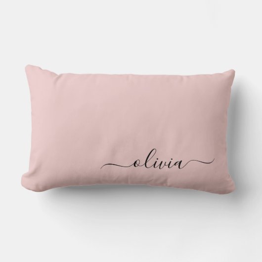 Coussin Rectangle Fille rose rousse Vierge Script Monogramme Nom Mod (Recto)