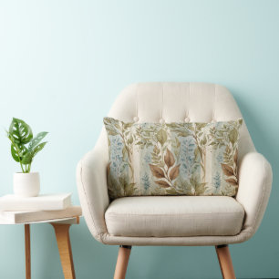 Coussin Rectangle Filmy Sage & Feuilles Brown sur bande