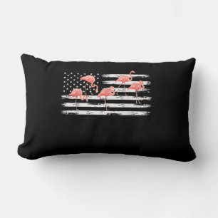 Coussin Rectangle Flamant rose caricature rose Cute USA Drapeau 4 ju