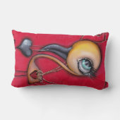 Coussin Rectangle Flamant rose jaune vide (Verso)