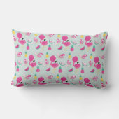 Coussin Rectangle Flamant rose rose avec pastèque et Motif ananas (Verso)