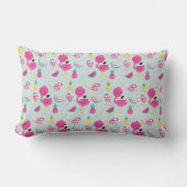 Coussin Rectangle Flamant rose rose avec pastèque et Motif ananas (Recto)